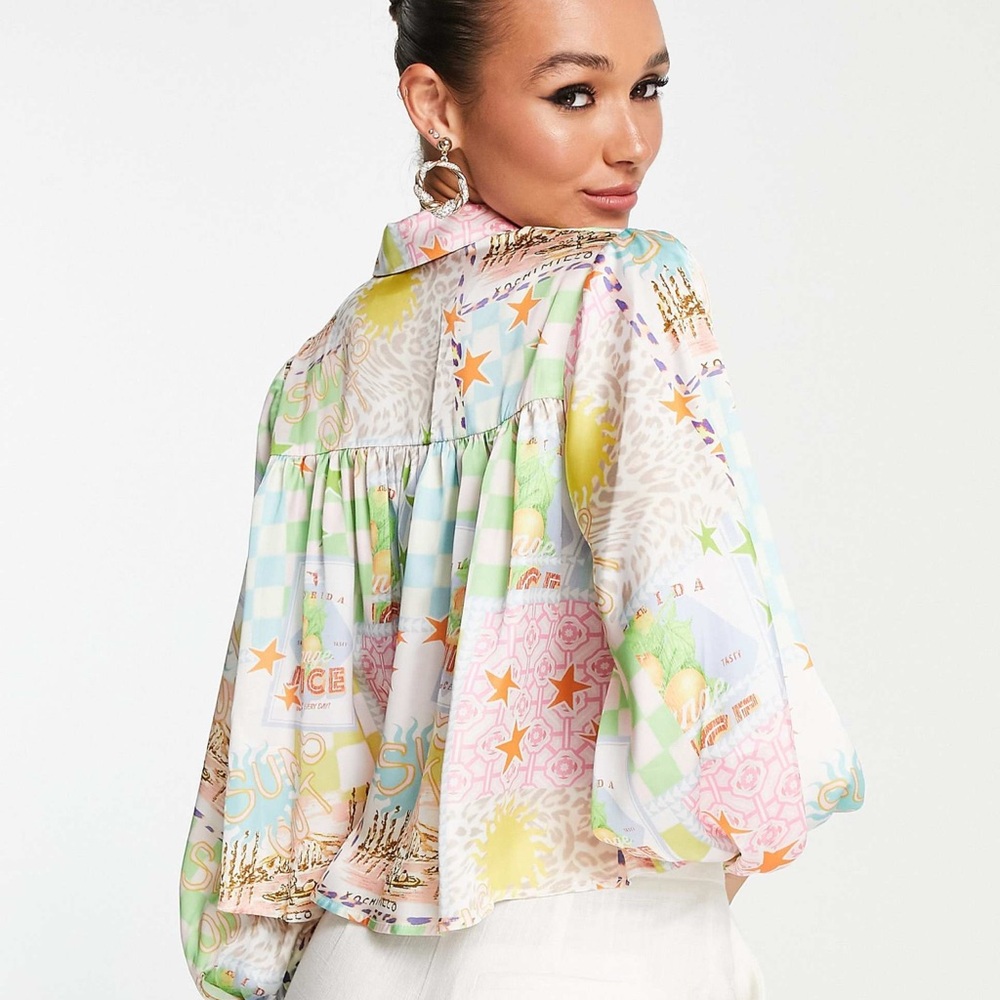 ASOS Multicolour Patterned Women's Blouse - Picture 4 of 7